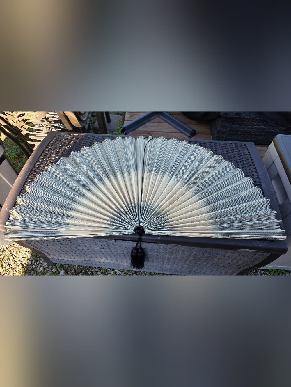 Bamboo Wall Fan Woven Pleated Decor Boho Home Accent Asian Multi Color Trendy